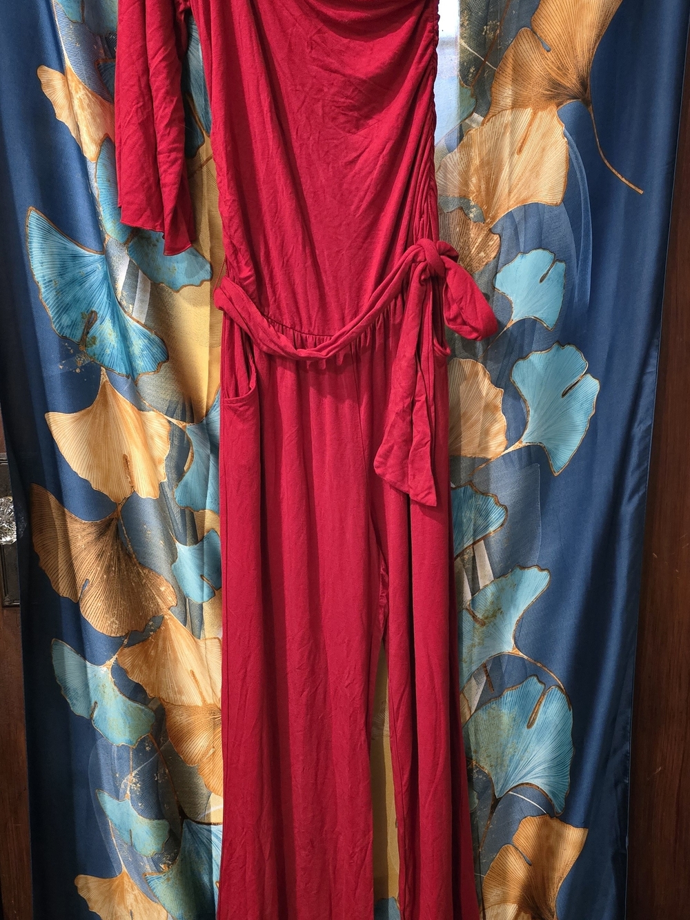 Red Women's Vintage Guess One Shoulder Jumpsuit Dress